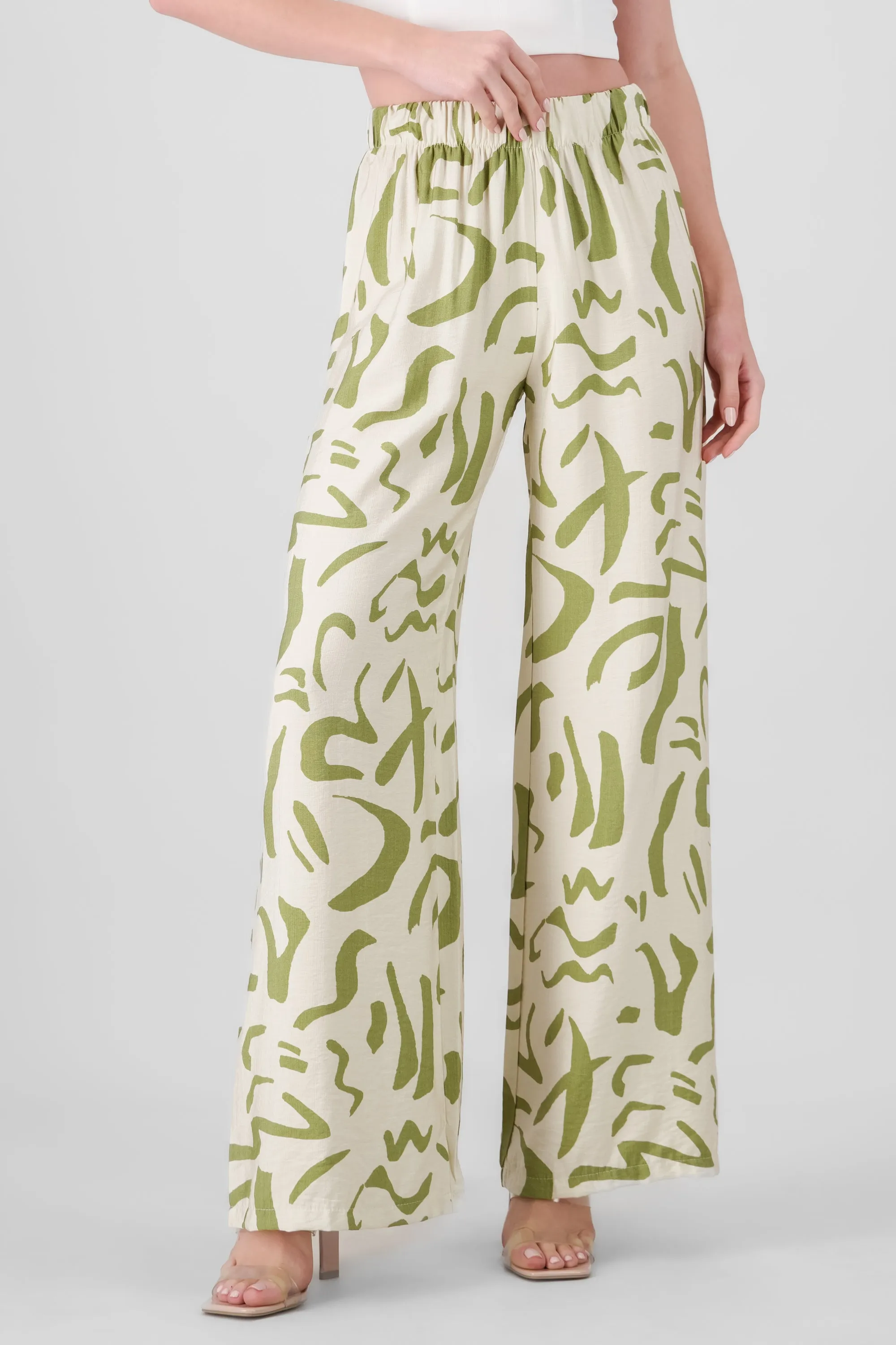 Pantalon fluido detalle estampado