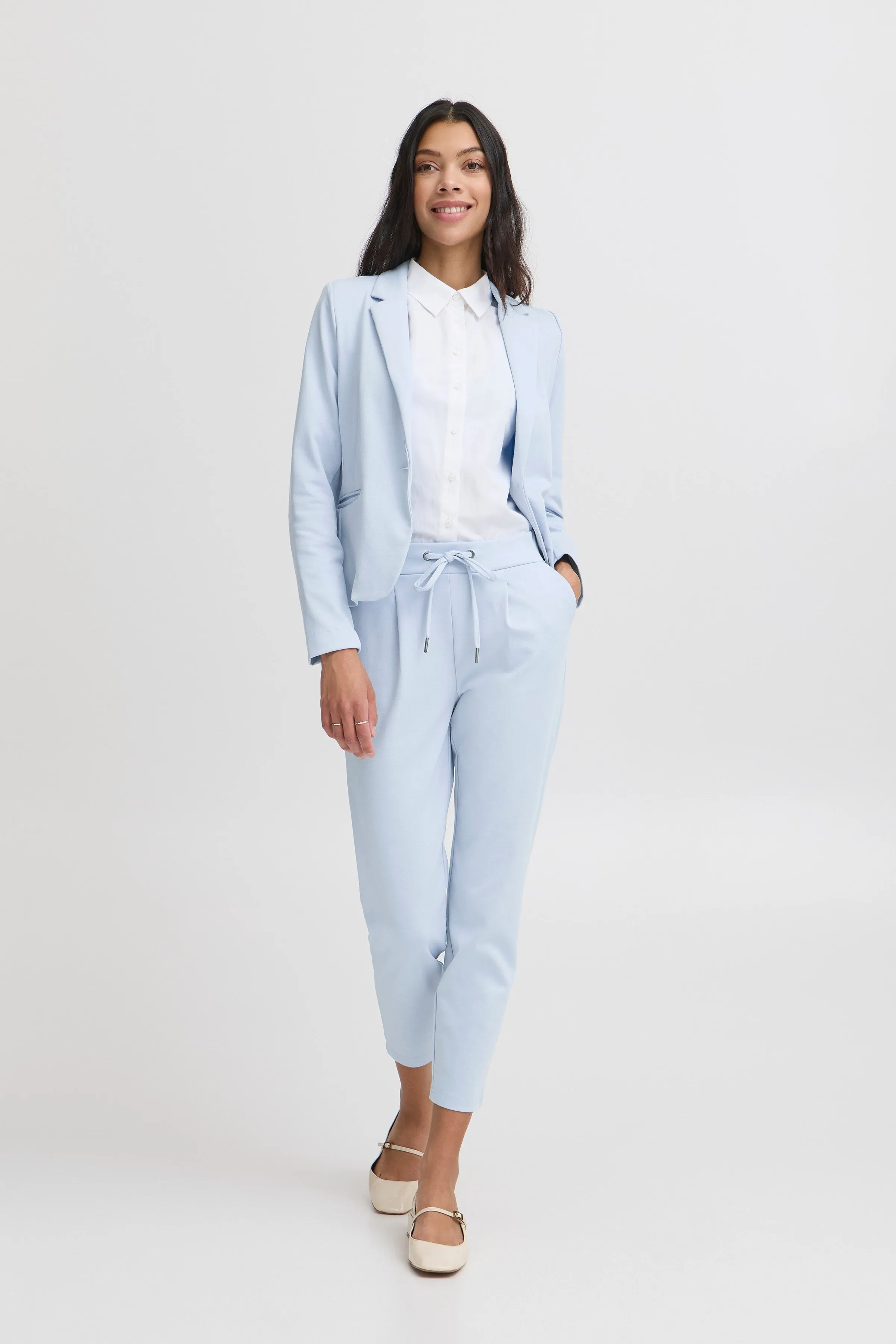Pantalones B.YOUNG Rizetta Cropped Cashmere Blue