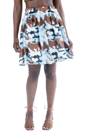 Pantora Women's Carla Chiffon Skirt, Camo, Small