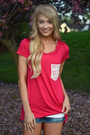 Part of the Plan Pink Pocket Top