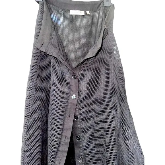 Patrizia Luca Milano Women's Black Mesh A-Line Midi  Skirt Size L