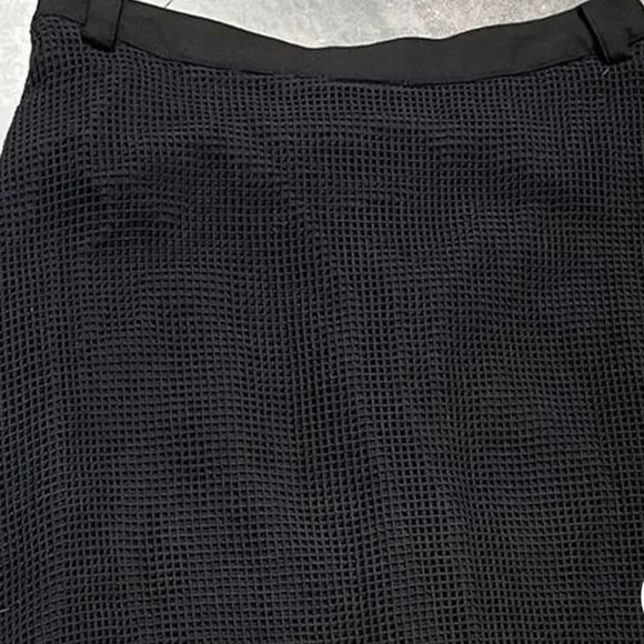 Patrizia Luca Milano Women's Black Mesh A-Line Midi  Skirt Size L