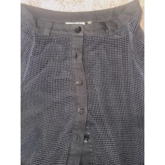 Patrizia Luca Milano Women's Black Mesh A-Line Midi  Skirt Size L