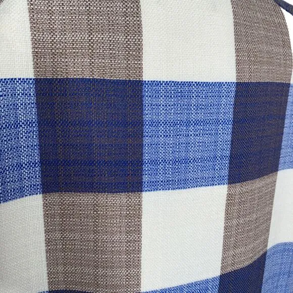 Pendleton Alex Blazer Buffalo Plaid Open Front Virgin Wool Blue Large