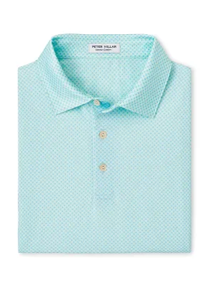 Peter Millar Mens Classic Fit Circle Geo Performance Jersey Polo - SEAGLASS