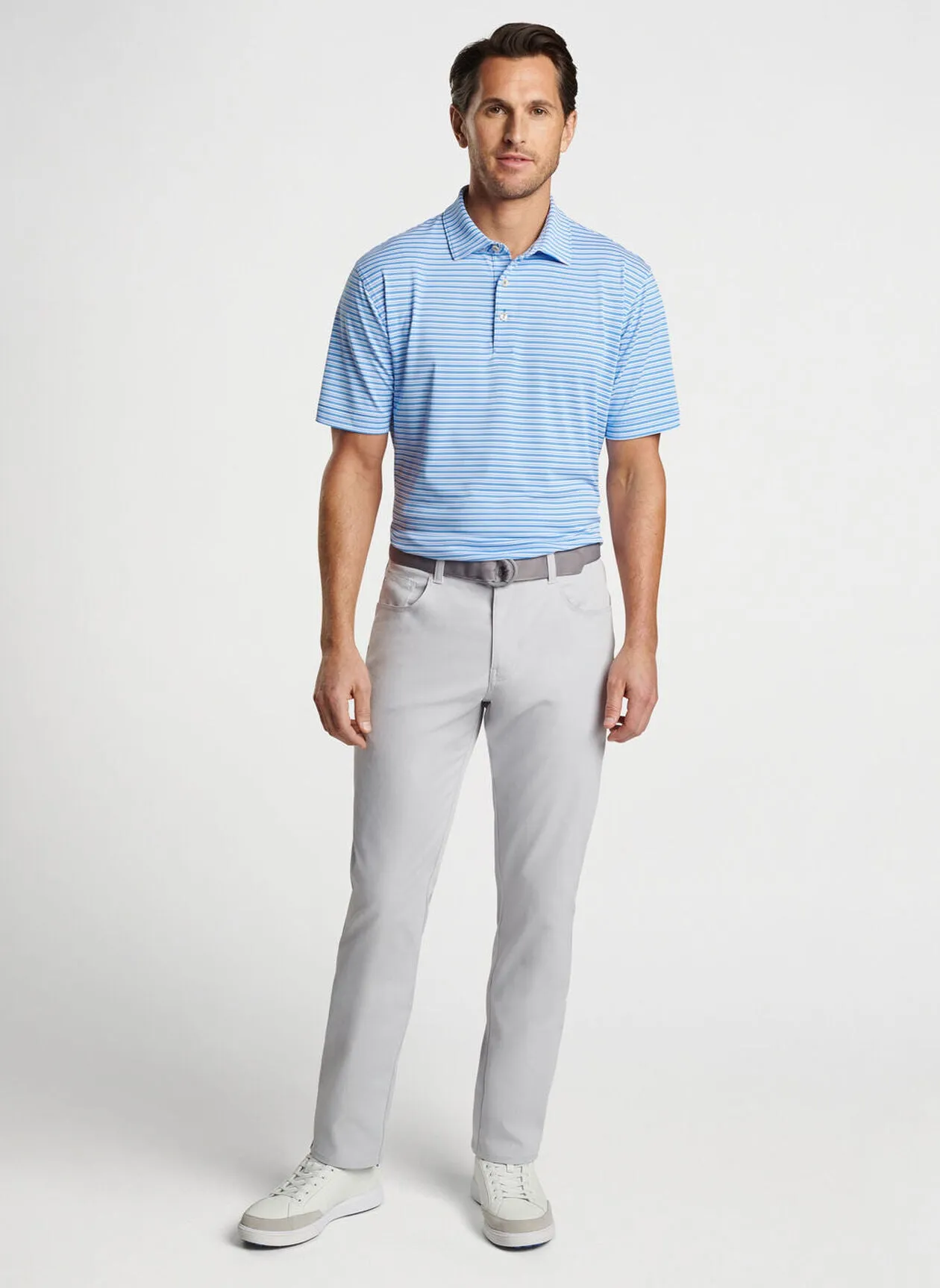 Peter Millar Mens Classic Fit Dellroy Performance Mesh Polo - LIBERTY BLUE