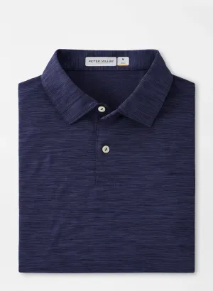 Peter Millar Mens Classic Fit Featherweight Performance Mélange Polo - NAVY