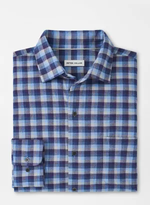 Peter Millar Mens Classic Fit North Bay Cotton Sport Shirt - OCEAN BLUE