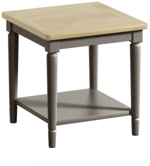 Pewter Oak Lamp Table