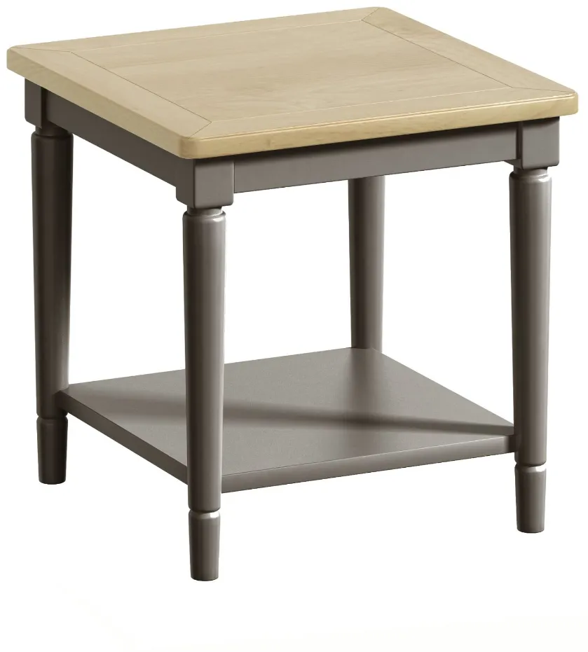 Pewter Oak Lamp Table