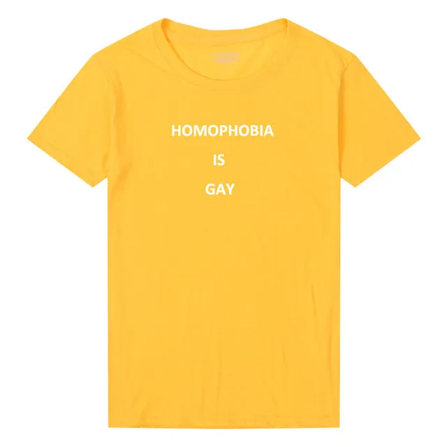 Pkorli Women'S T-Shirt Homophobia Is Gray T Shirt Why Be Racist Feminism Tumblr Hipster T-Shirt Grunge Woman Tshirt Top Tees
