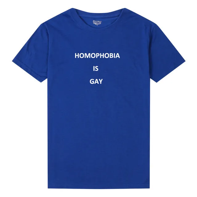 Pkorli Women'S T-Shirt Homophobia Is Gray T Shirt Why Be Racist Feminism Tumblr Hipster T-Shirt Grunge Woman Tshirt Top Tees