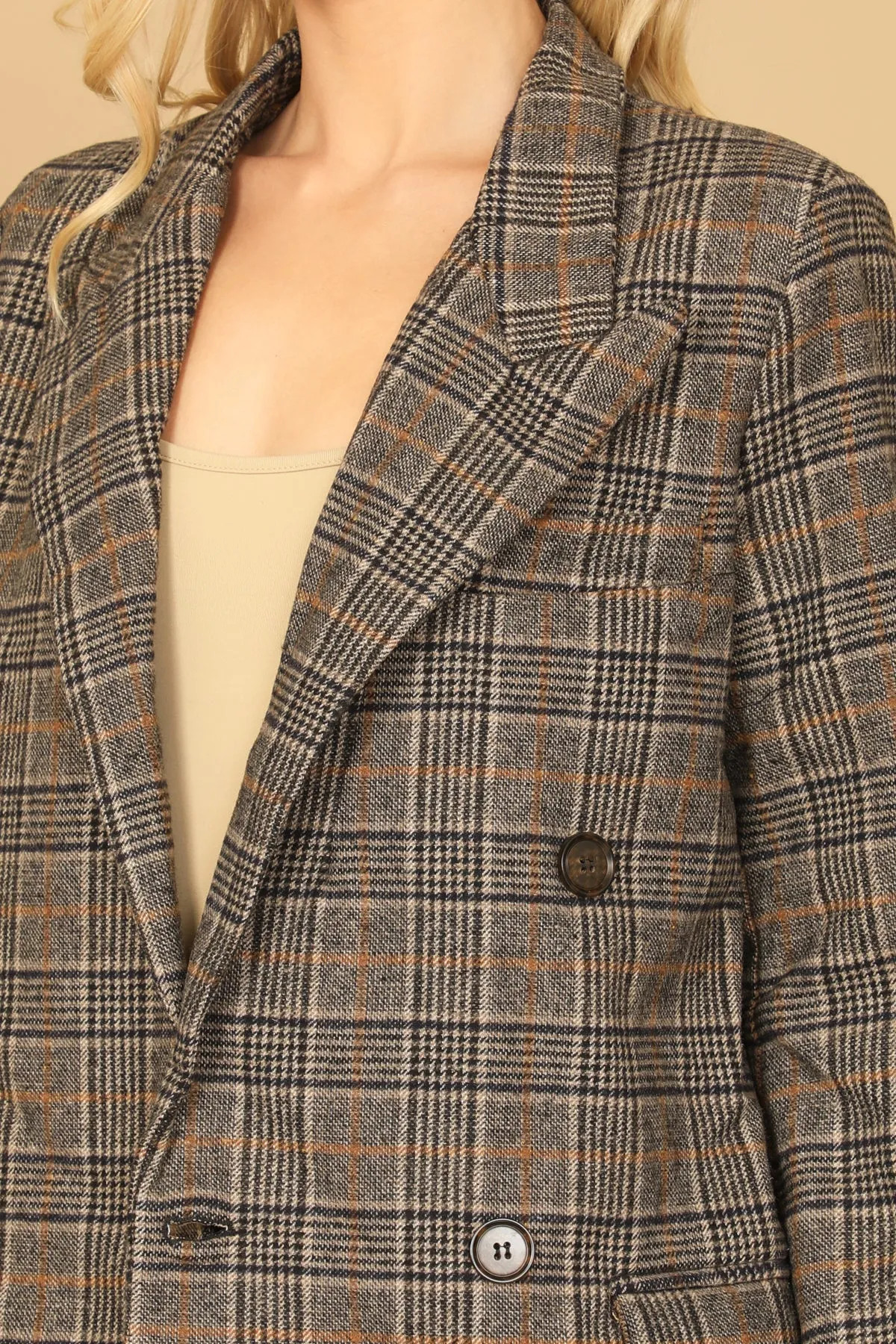 PLAID BLAZER
