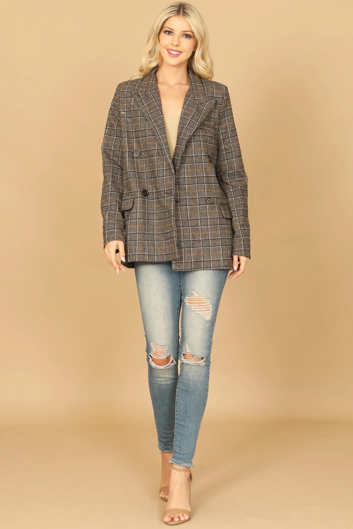 PLAID BLAZER