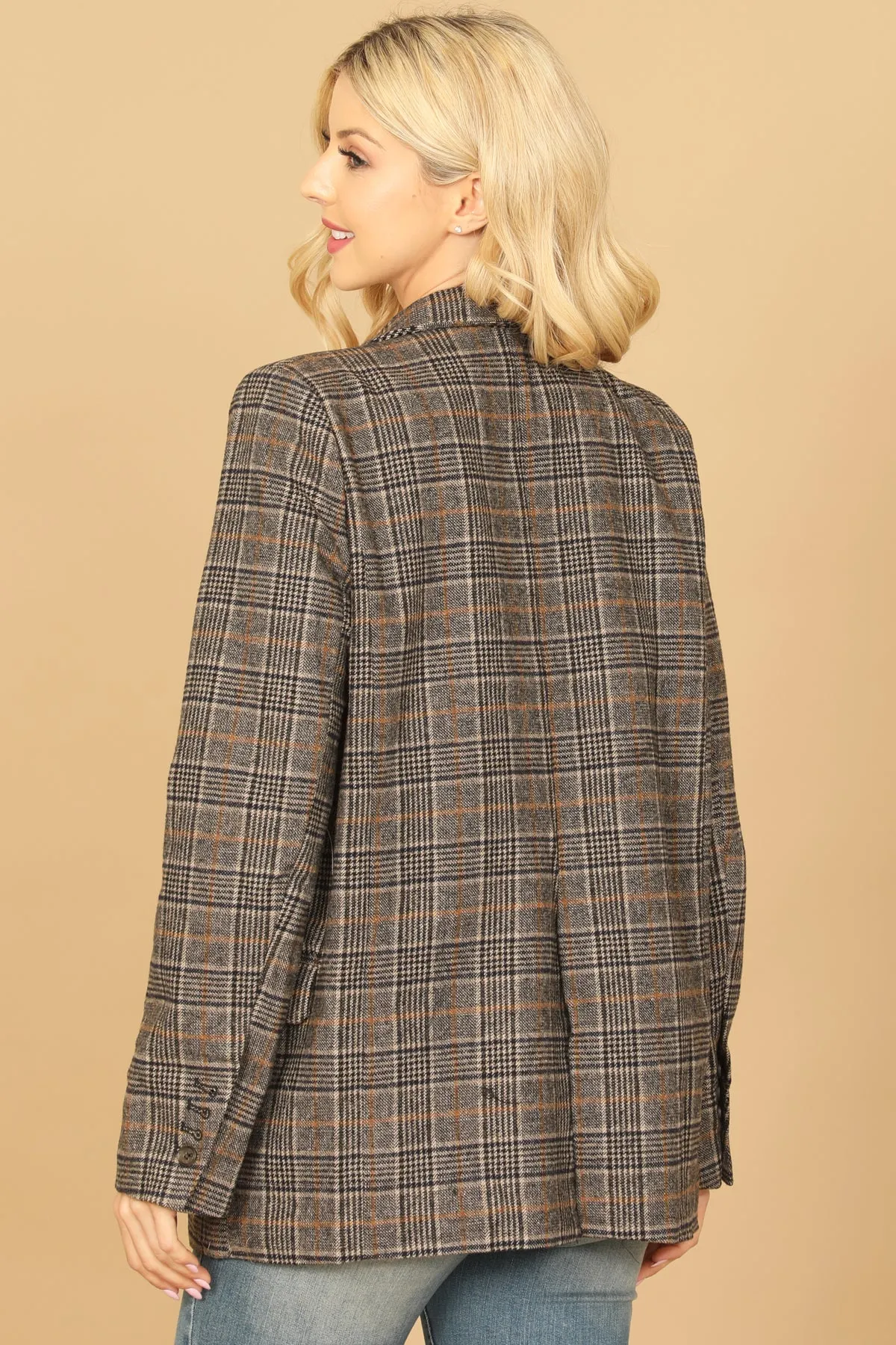 PLAID BLAZER