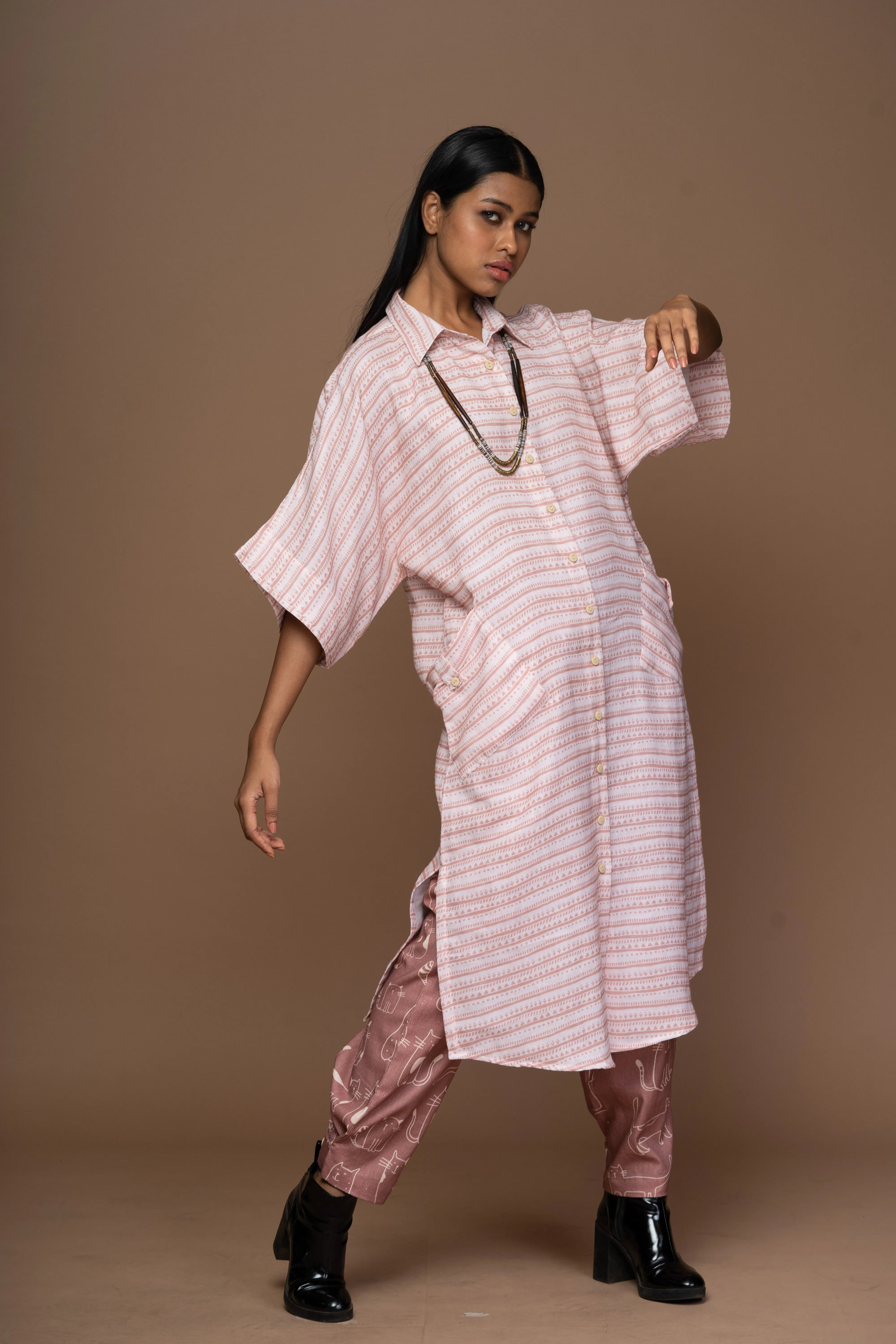 Pleat Chic Pants in Caturday Pattern