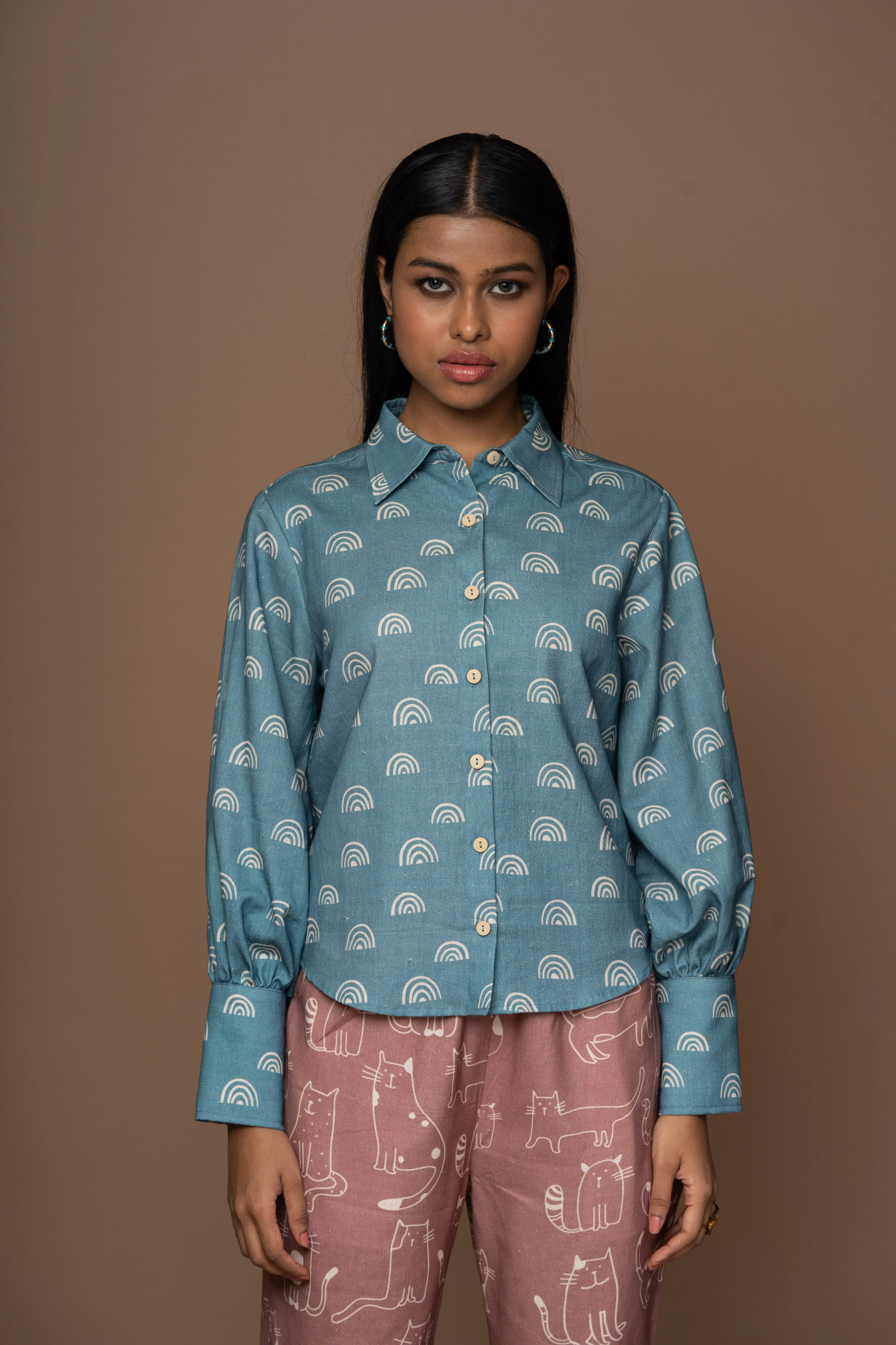Pleat Chic Pants in Caturday Pattern