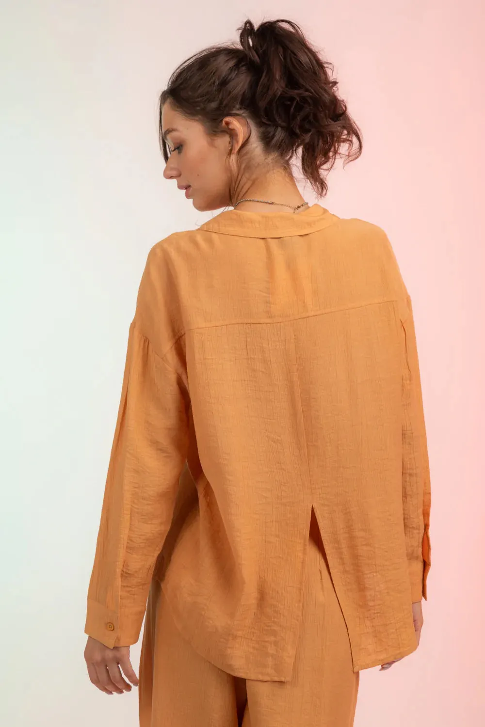 Plus Size Long Sleeve Button Down Shirt