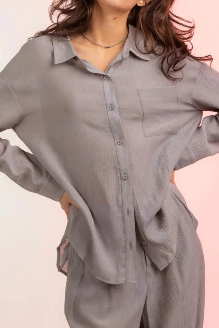 Plus Size Long Sleeve Button Down Shirt