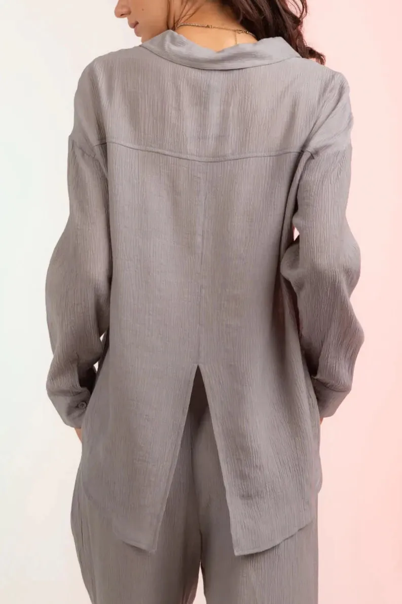 Plus Size Long Sleeve Button Down Shirt