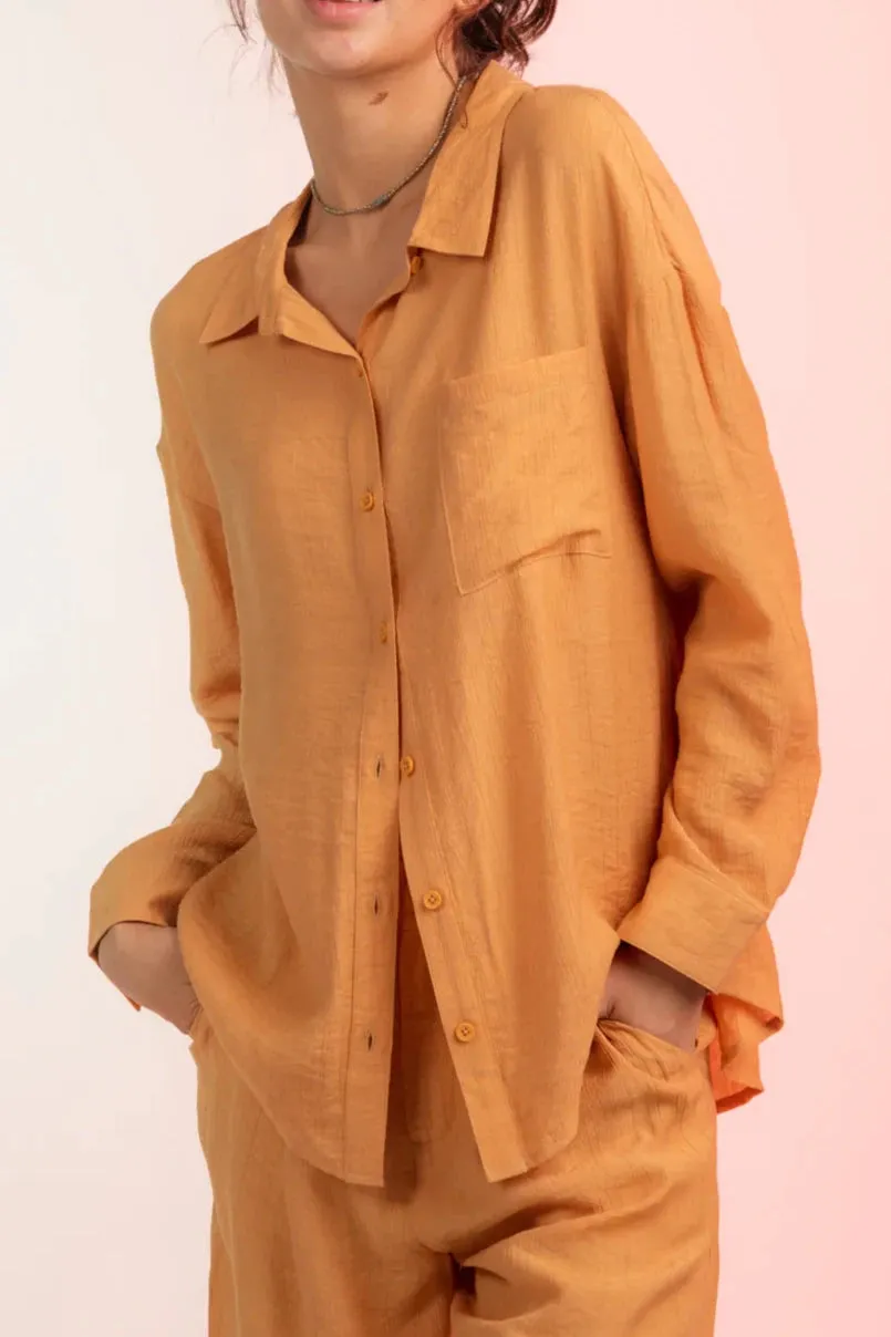 Plus Size Long Sleeve Button Down Shirt