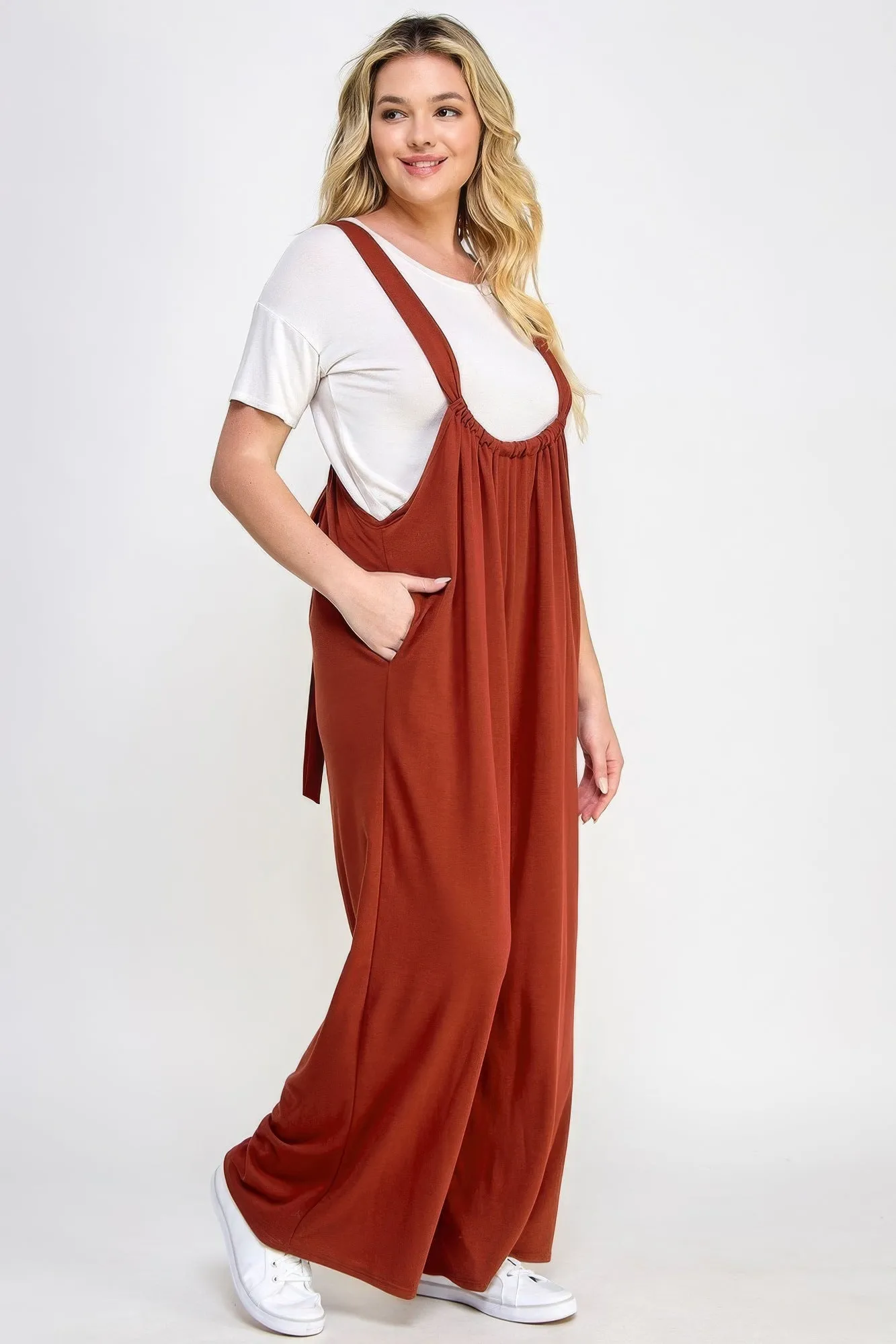 Plus Wide Leg Jumpsuit Overalls