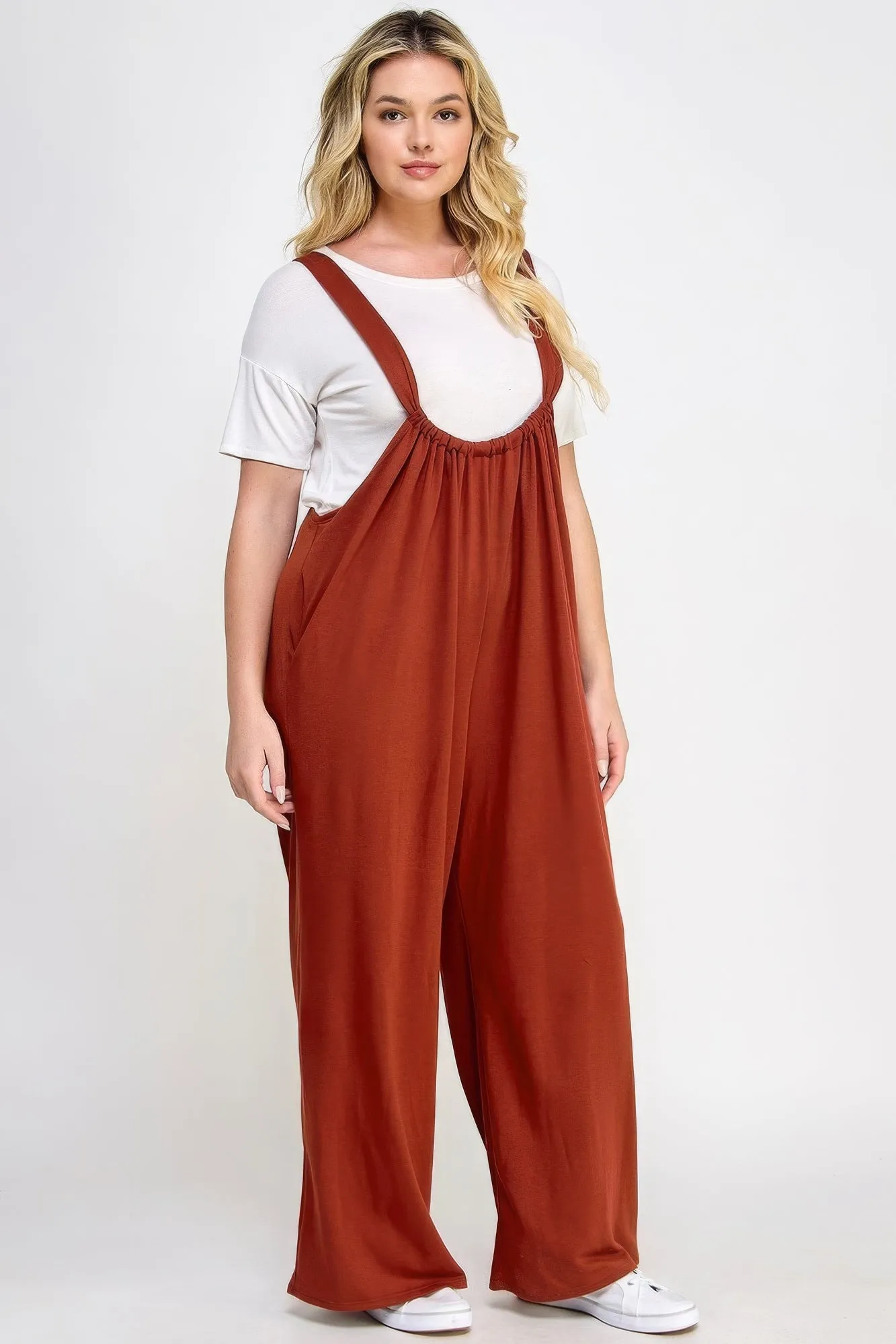 Plus Wide Leg Jumpsuit Overalls