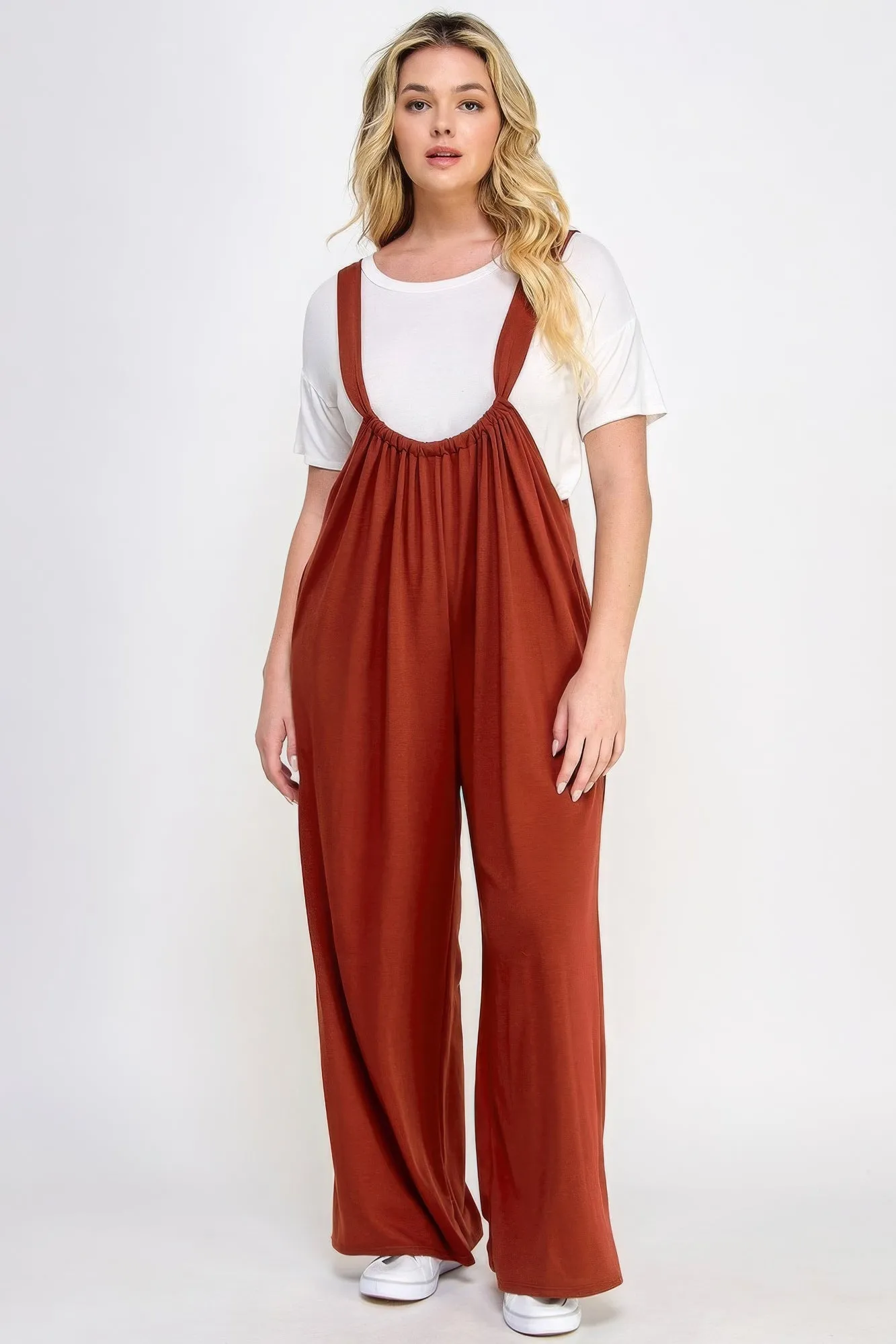 Plus Wide Leg Jumpsuit Overalls