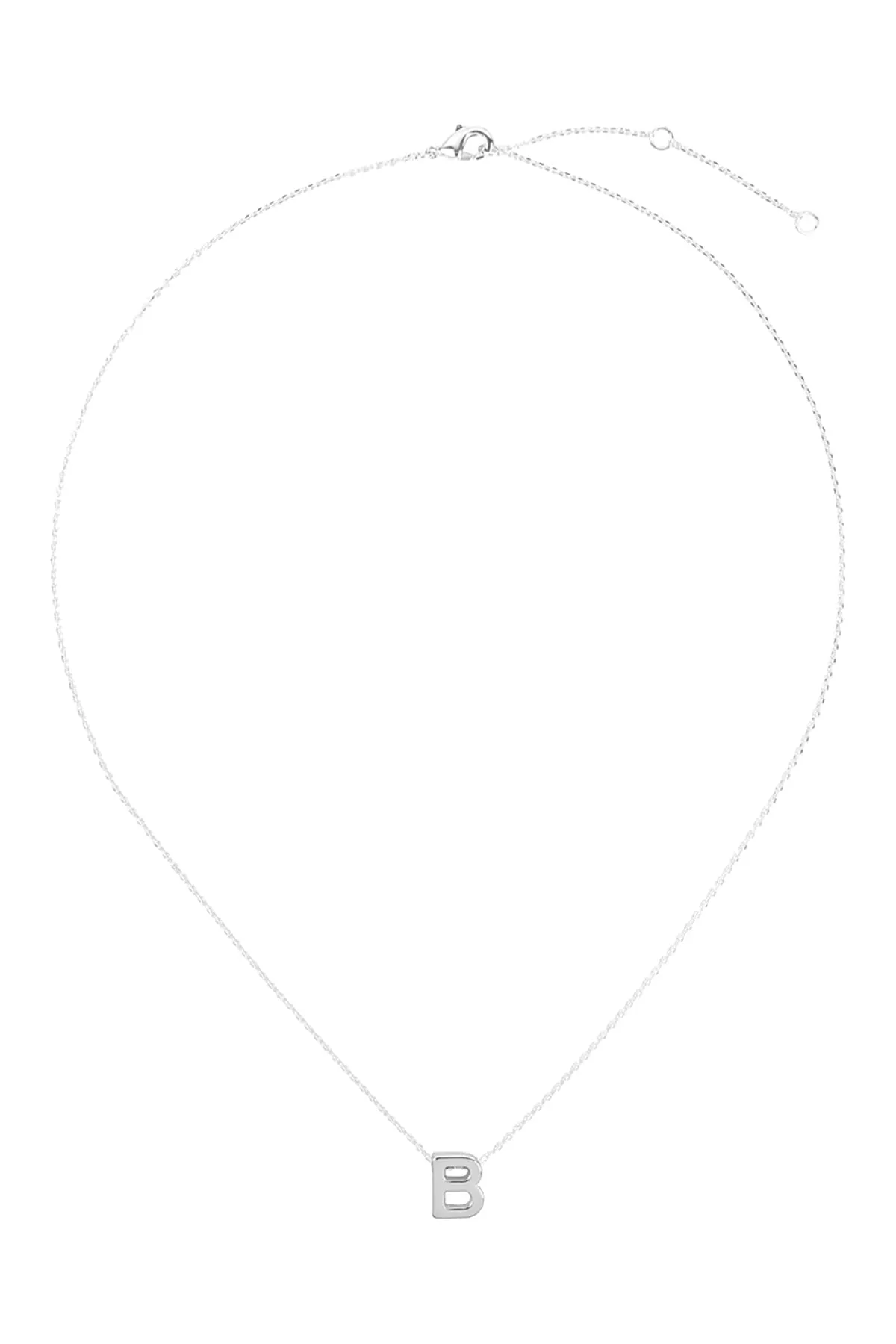 PN3642B - "B" INITIAL DAINTY CHARM NECKLACE