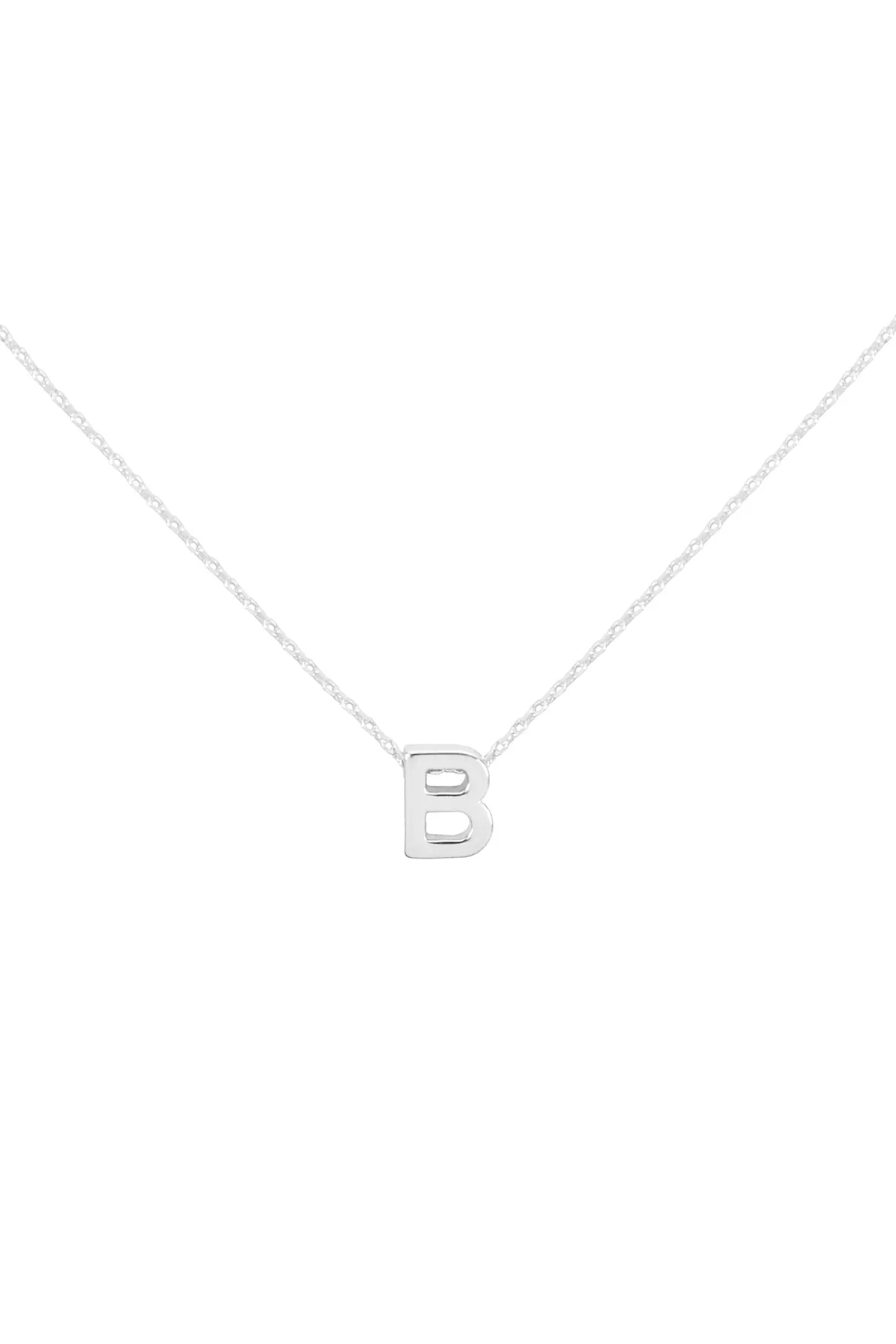 PN3642B - "B" INITIAL DAINTY CHARM NECKLACE