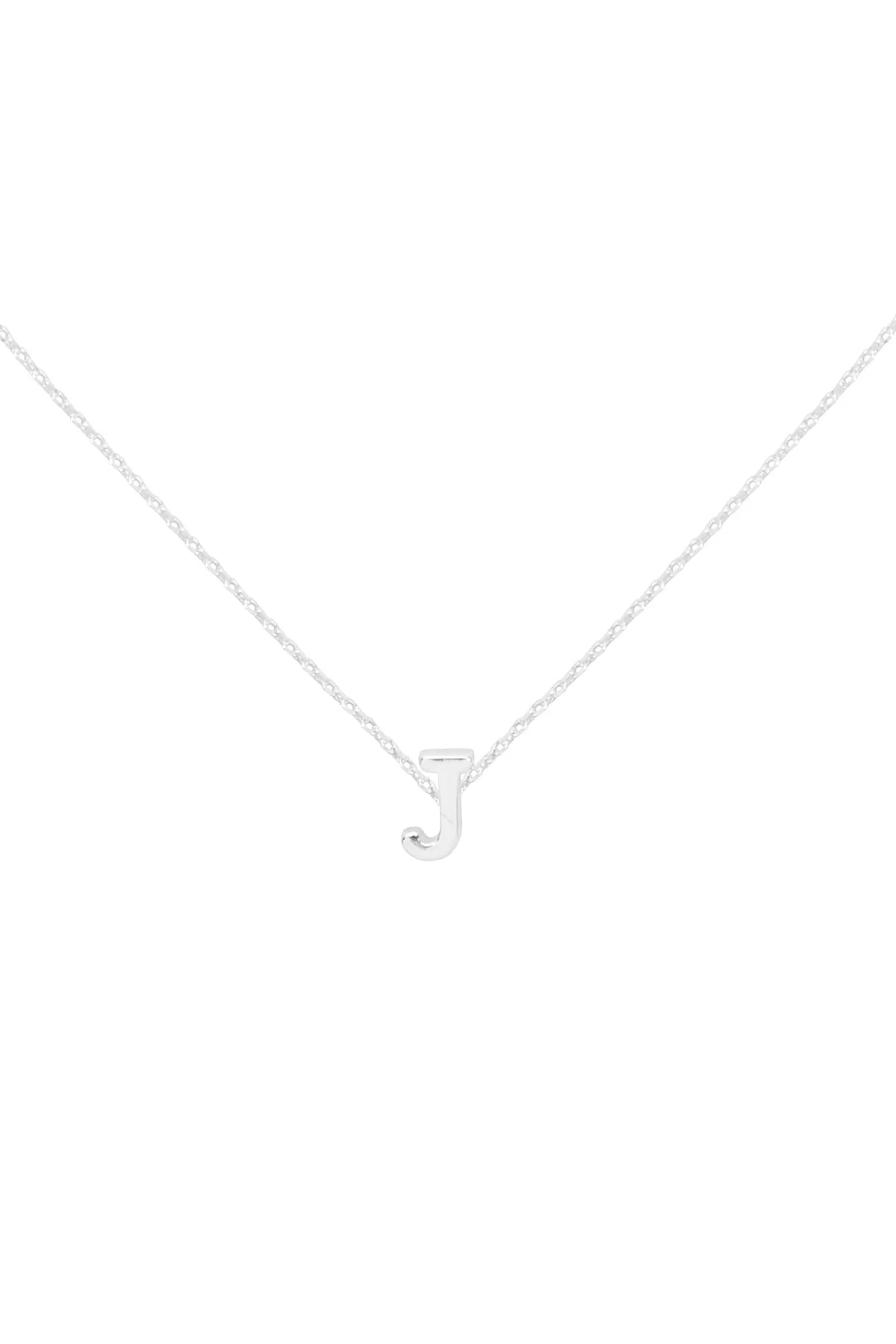 PN3642J - "J" INITIAL DAINTY CHARM NECKLACE
