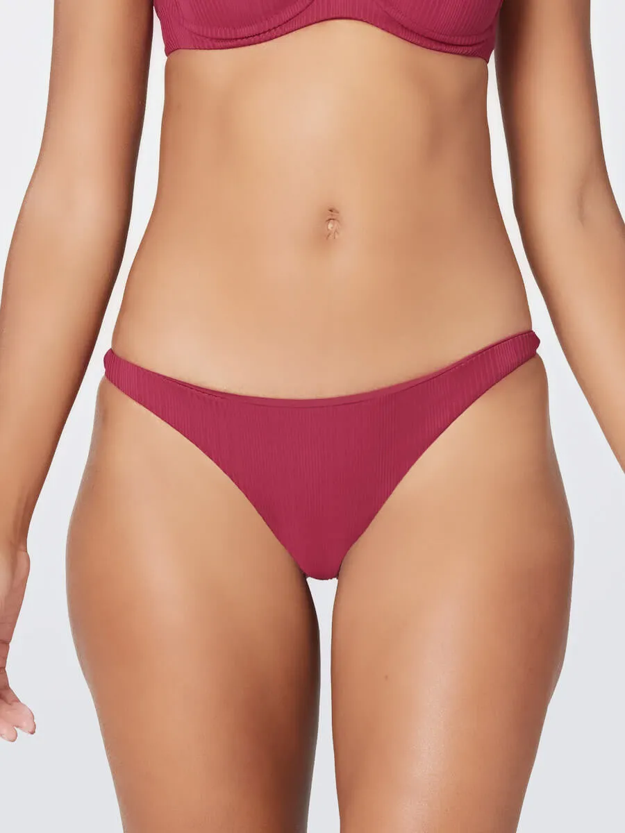 Pointelle Rib Camacho Bottom in Cabernet