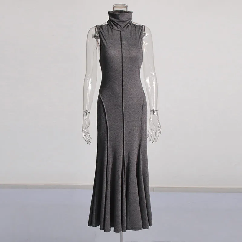 Pre Order:  Solid Sleeveless Pleated Maxi Dress