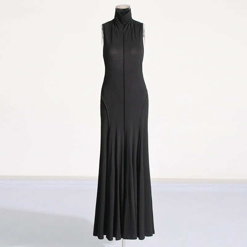 Pre Order:  Solid Sleeveless Pleated Maxi Dress