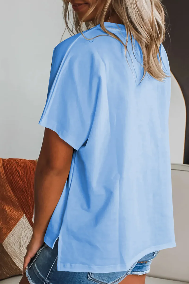 PREORDER! ETA 5/12 Floral Oasis Blue Loose T-Shirt **SHIPPING EXPECTED TO BEGIN ON DATE 5/12**