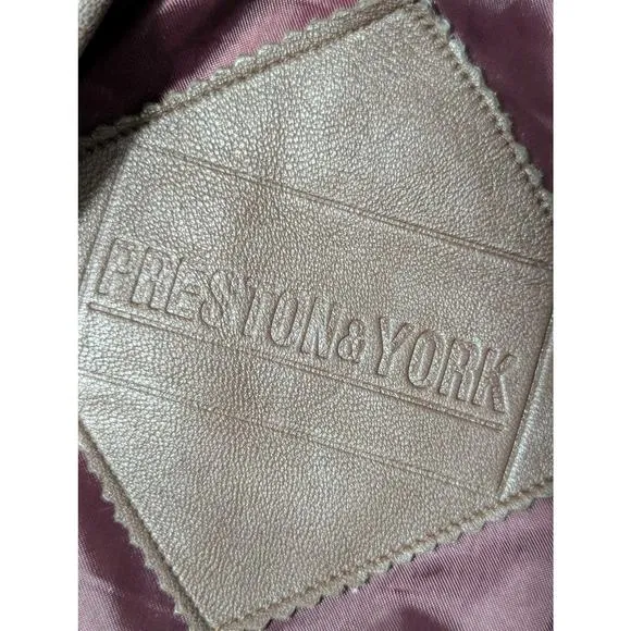 PRESTON &amp; YORK! SUPPLE, SOFT NUTMEG BROWN GENUINE LEATHER JACKET, COAT! SZ L
