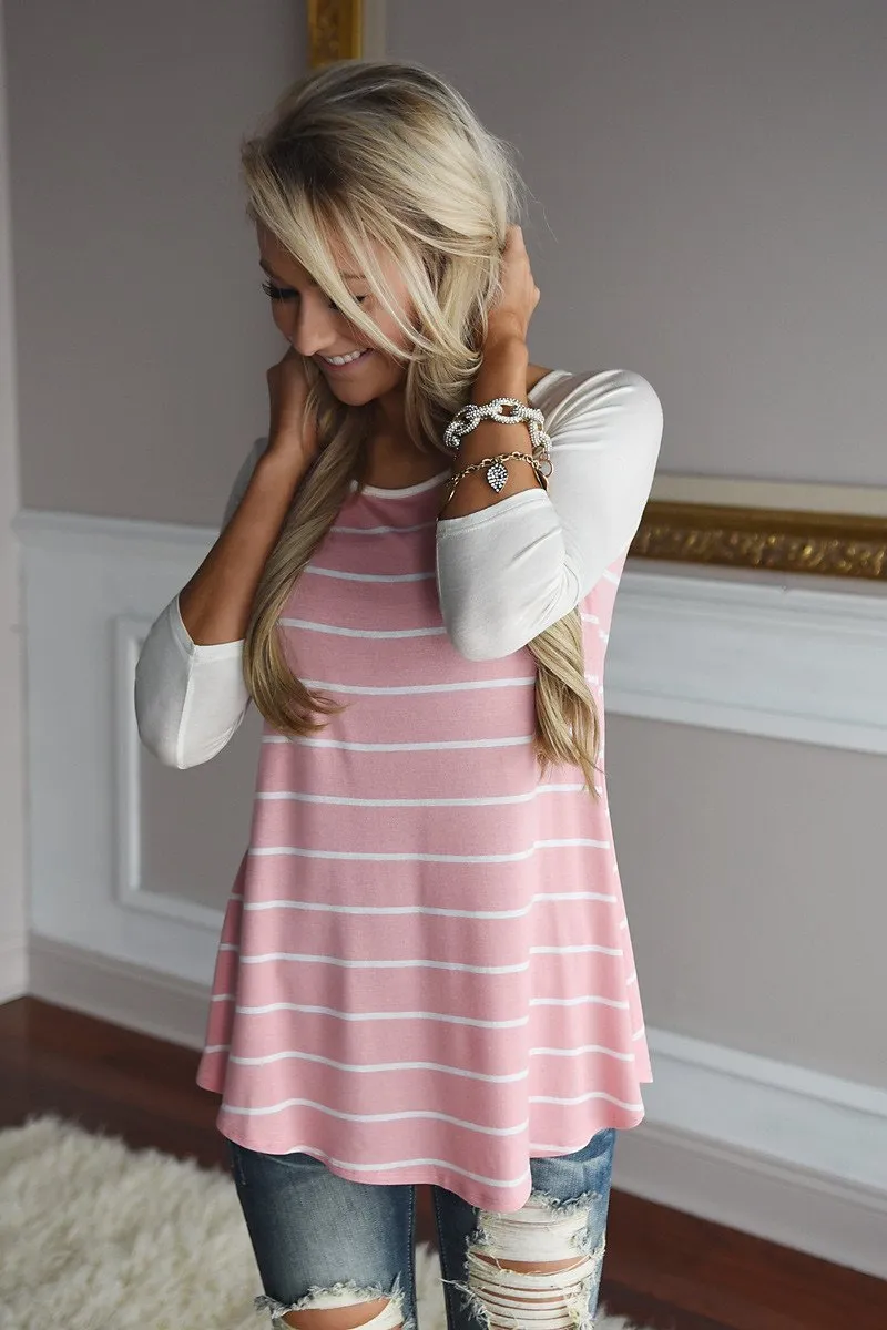 Pretty in Pink Striped Top