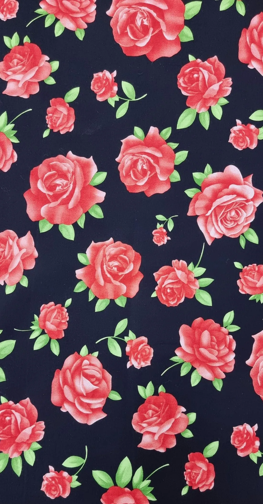 Printed Cotton Midnight Roses