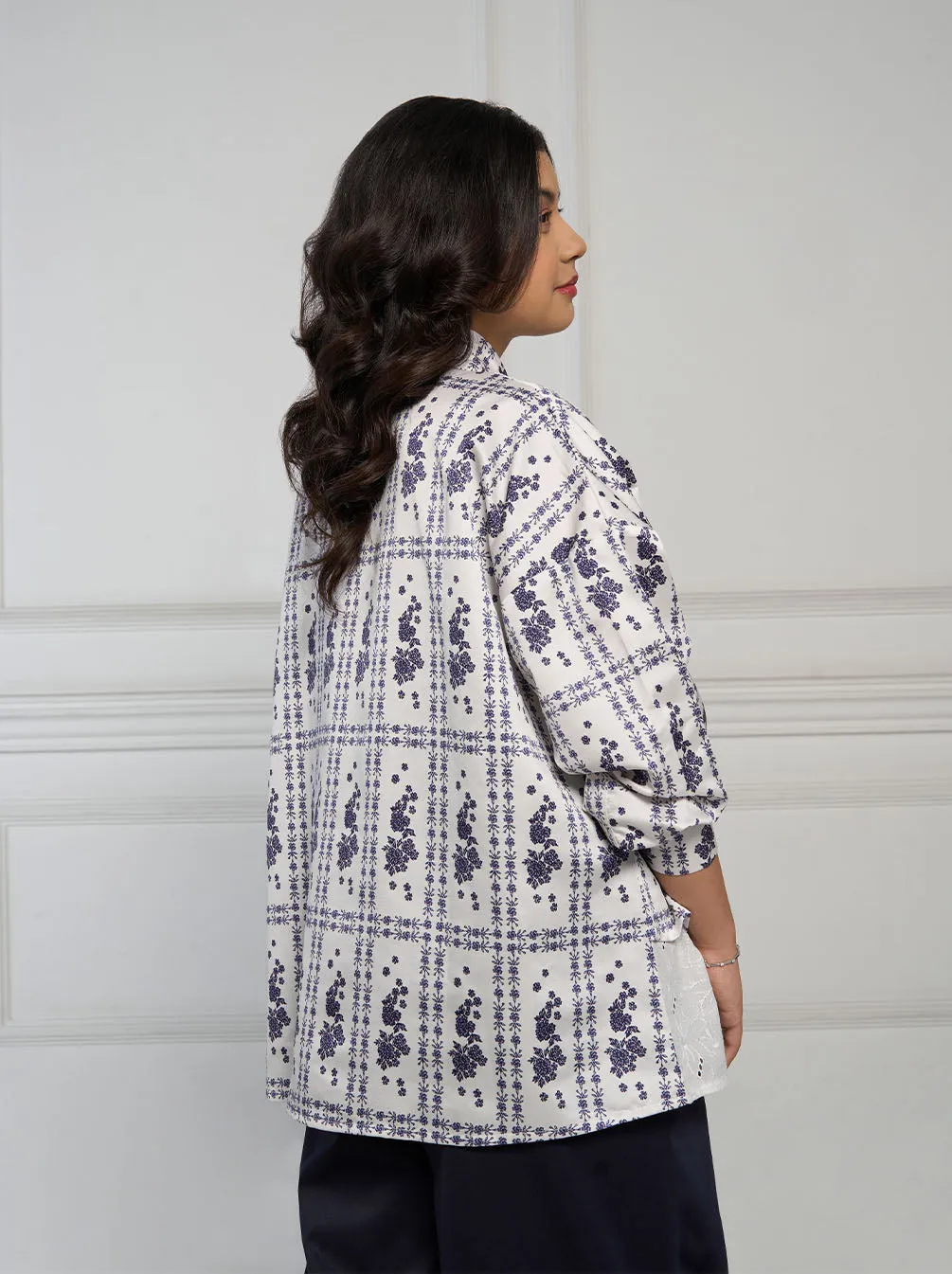 PRISA LAYERED TOP WHITE NAVY
