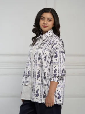 PRISA LAYERED TOP WHITE NAVY
