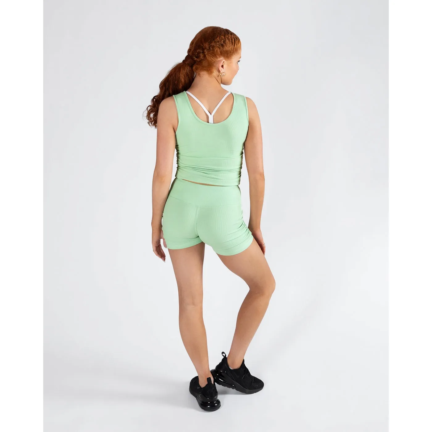 Pulse Collection Madison Gather Crop Singlet - Green Apple