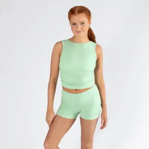 Pulse Collection Madison Gather Crop Singlet - Green Apple
