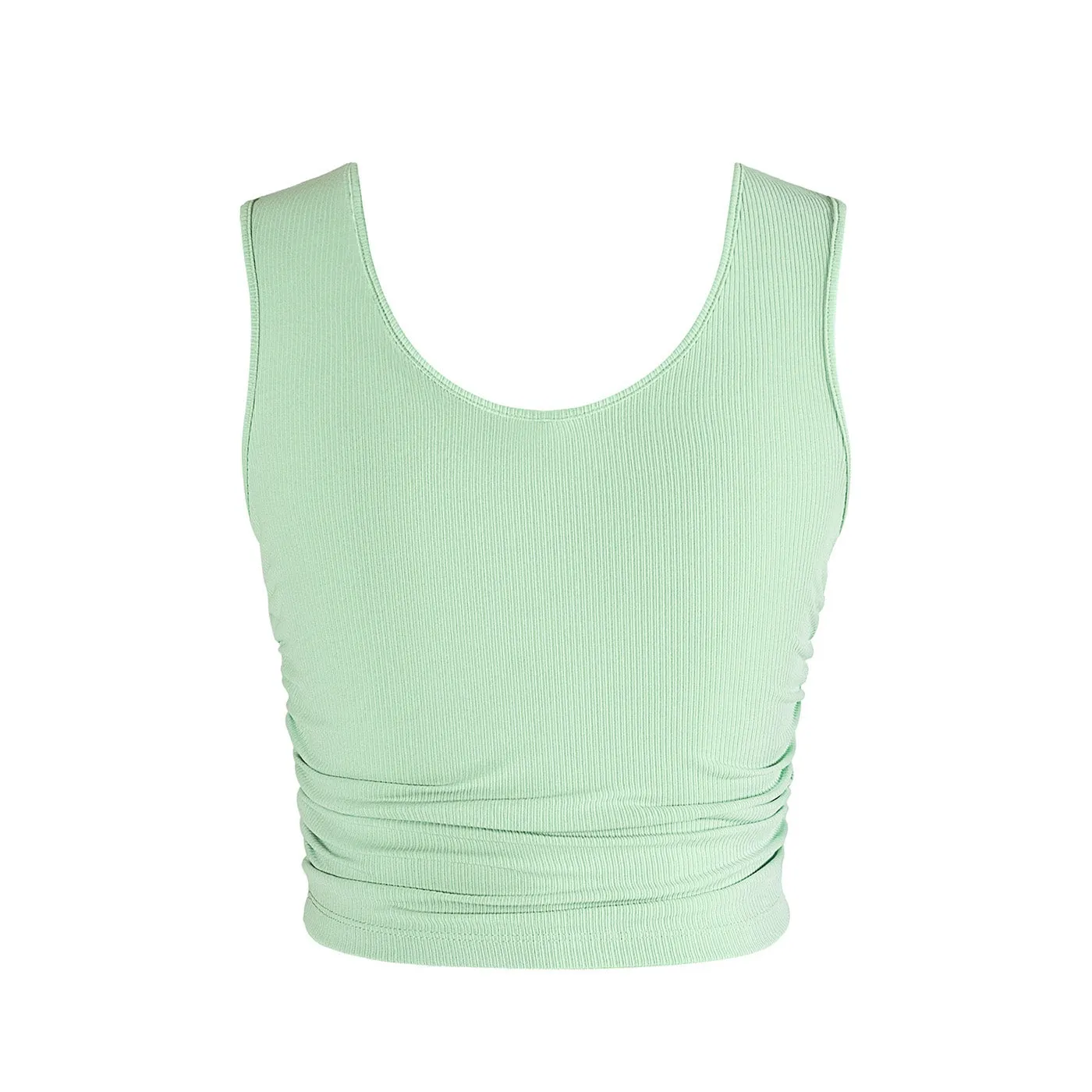 Pulse Collection Madison Gather Crop Singlet - Green Apple