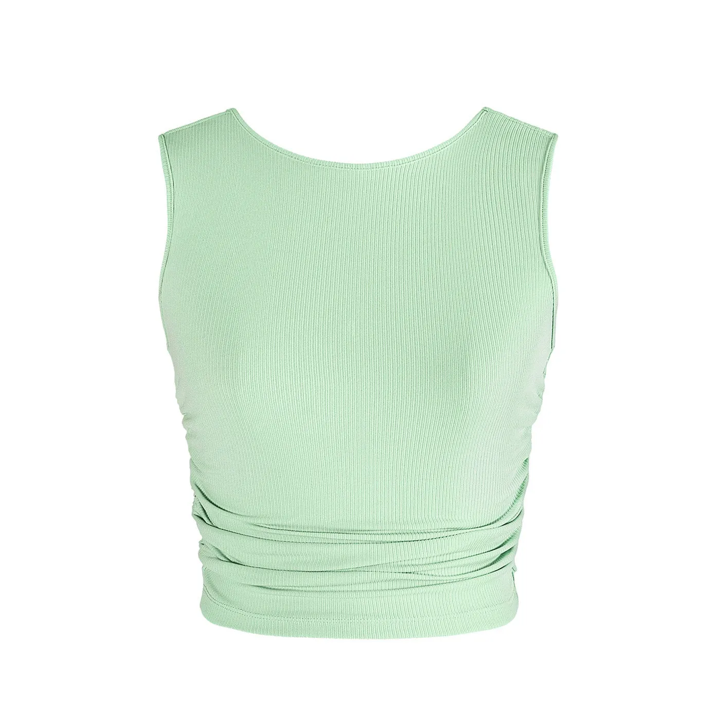 Pulse Collection Madison Gather Crop Singlet - Green Apple