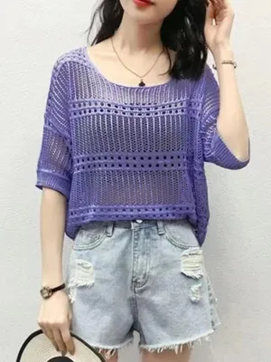 Purple Crochet Top