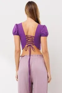 Purple Lace Back Top 3/22/24 8323