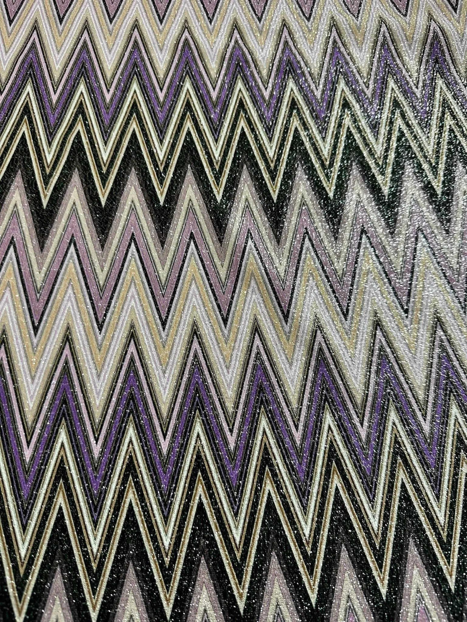 Purple Zigzag Knit Fabric - 4-Way Stretch Lurex Fabric