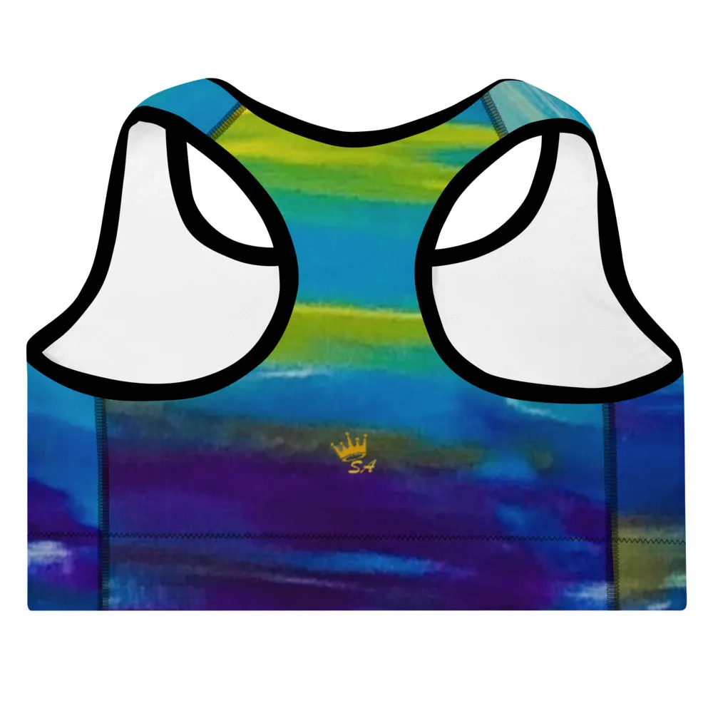 Queen Mother Blue Wave Padded Sports Bra
