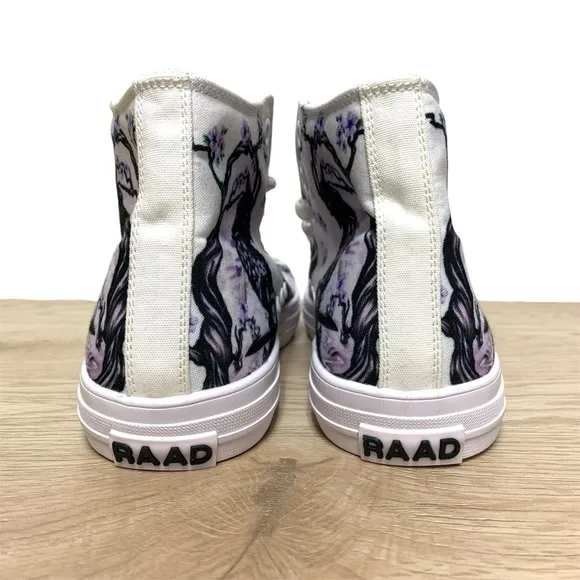 RAAD High Top Sneakers Purple‎ Samurai Japanese Cherry Blossom Men 6.5/Women 8