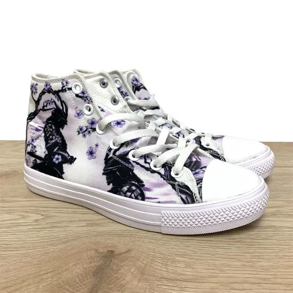 RAAD High Top Sneakers Purple‎ Samurai Japanese Cherry Blossom Men 6.5/Women 8